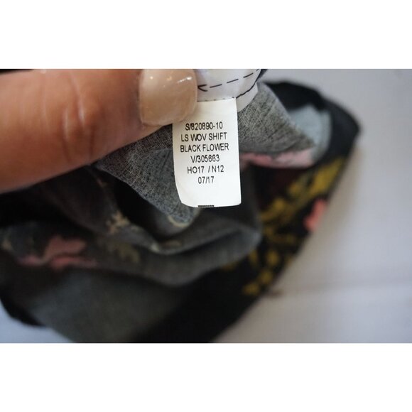 Old Navy Black Floral Ruffle-Sleeve Shift Dress– Size S - Picture 6 of 7